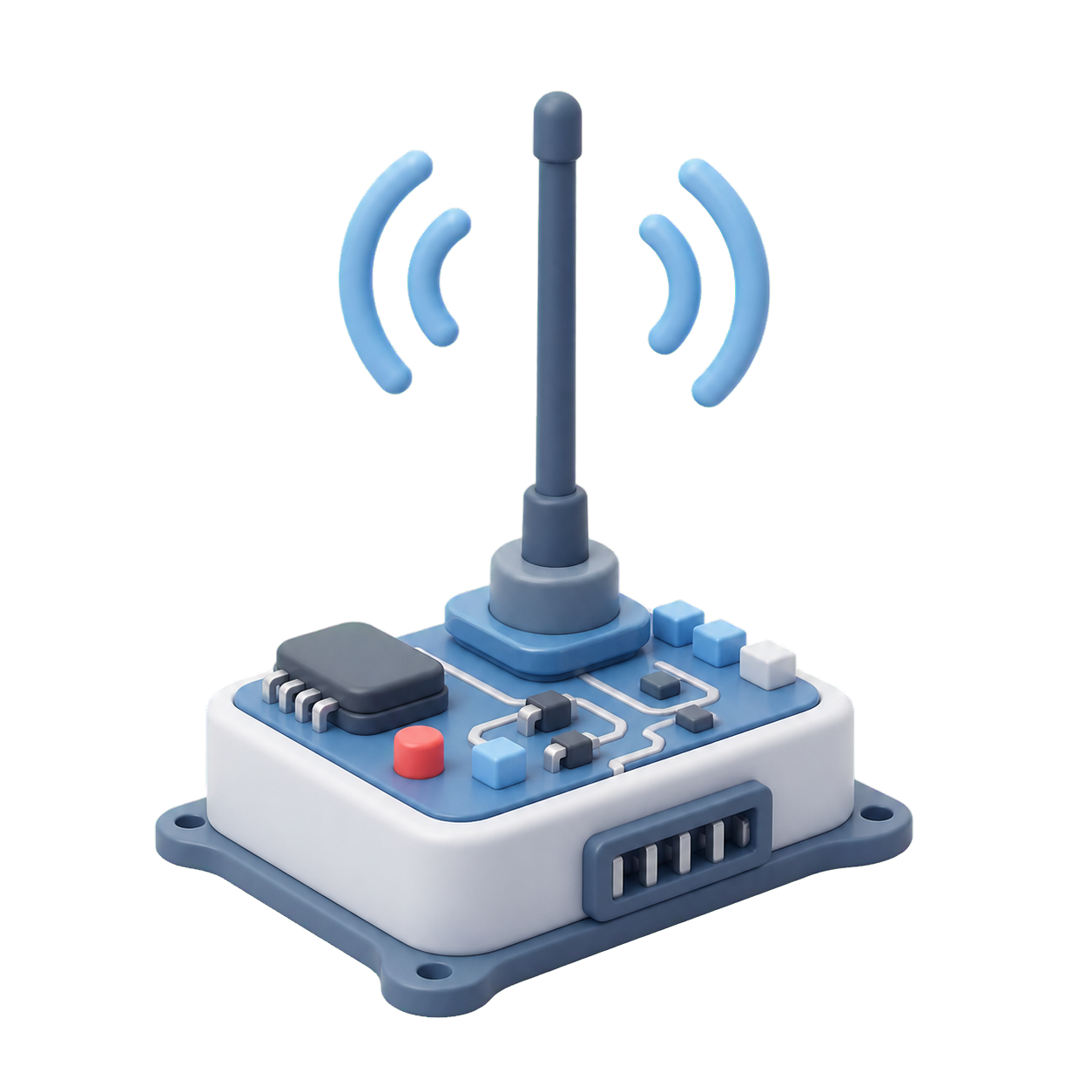 Electronic component module with wireless antenna signal waves